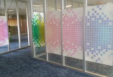Transparante raamfolie (3) kantoor, project, eigen ontwerp