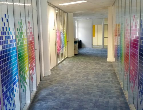Transparante raamfolie (3) kantoor, project, eigen ontwerp