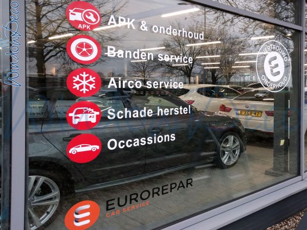 raamstickers, raamletters, op maat, eigen ontwerp, huisstijl, logo, WindowDeco, WR06