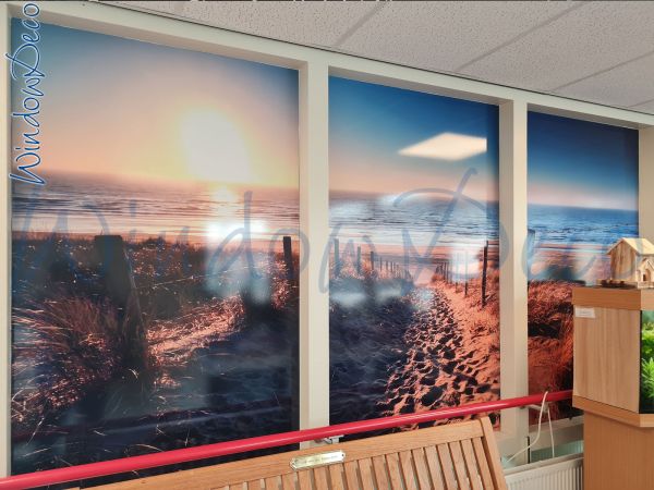 raamstickers, meerdere ramen, zeezicht, strand, duinen, WindowDeco, WR06
