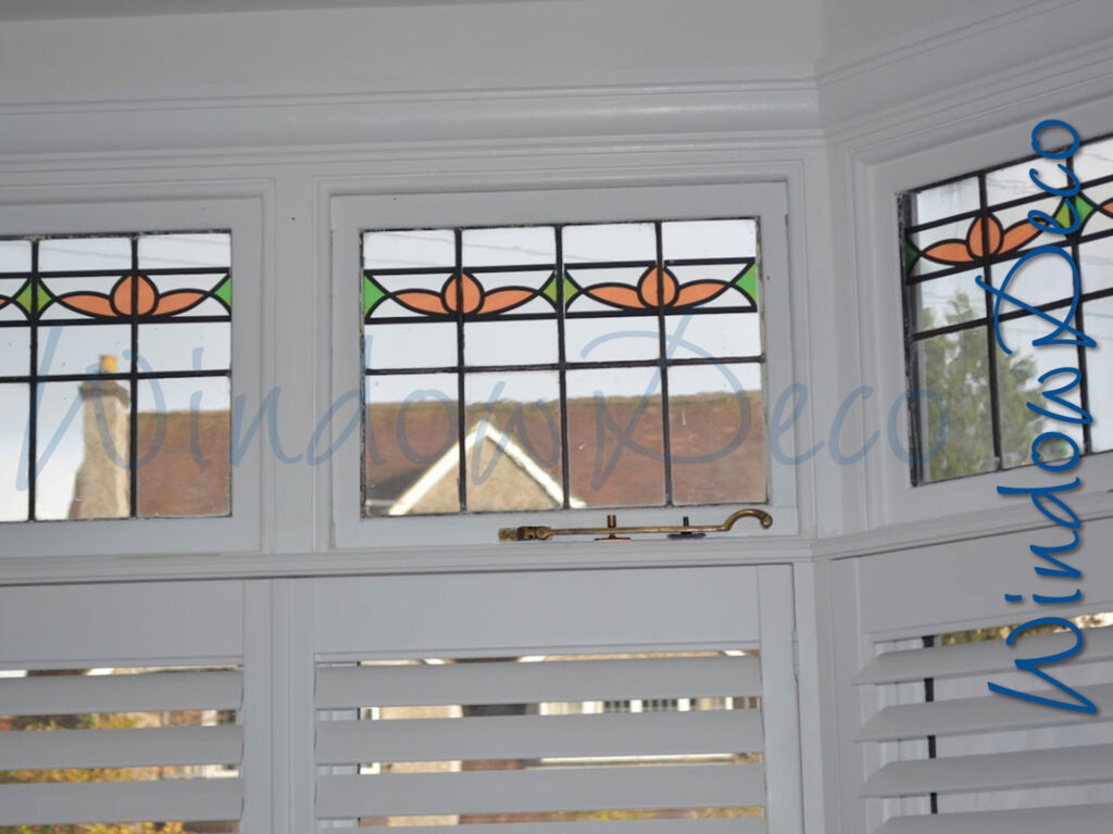 transparante raamfolie, glas-in-lood, bovenramen, WR03, WindowDeco