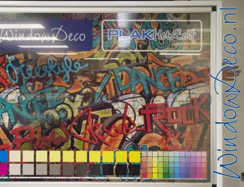 One-way vision raamfolie, voorbeeld, sample, gedeeltelijke privacy